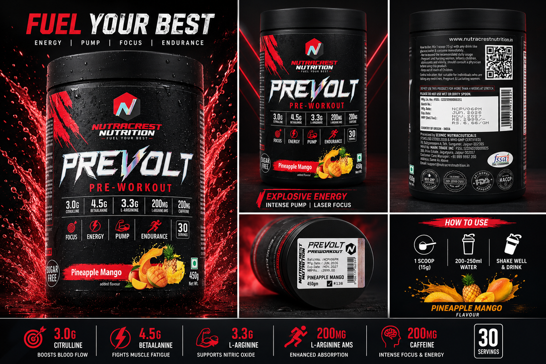 PREVOLT Pre-Workout – Pineapple Mango (450g